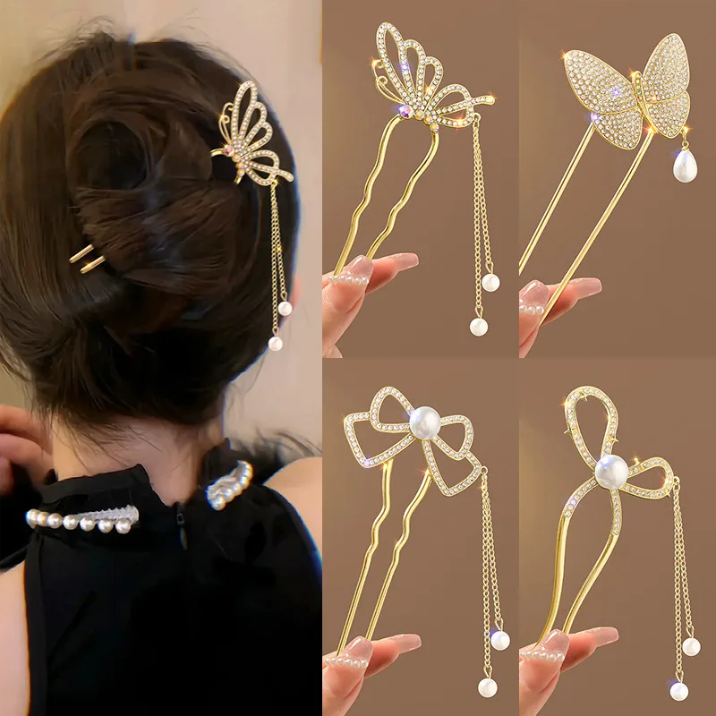 Pearl Hair Pin - Horquilla con borlas en forma de