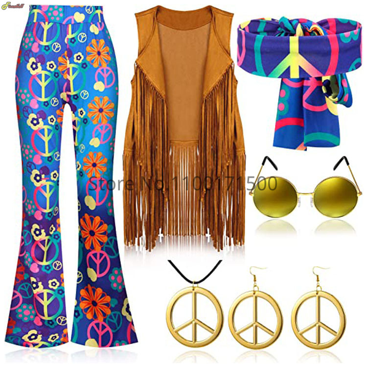 Women'S Accessories In The 70S - Disfraz Hippie de Halloween para mujer,