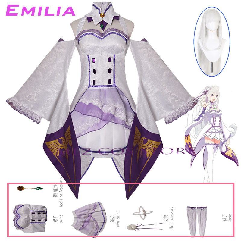 Women'S Anime Accessories - Disfraz de Emilia Cosplay Anime Re