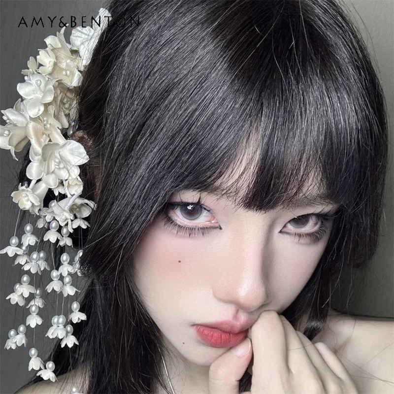 Pearl Hair Pin - 25COSElegante temperamento flor horquilla con flecos