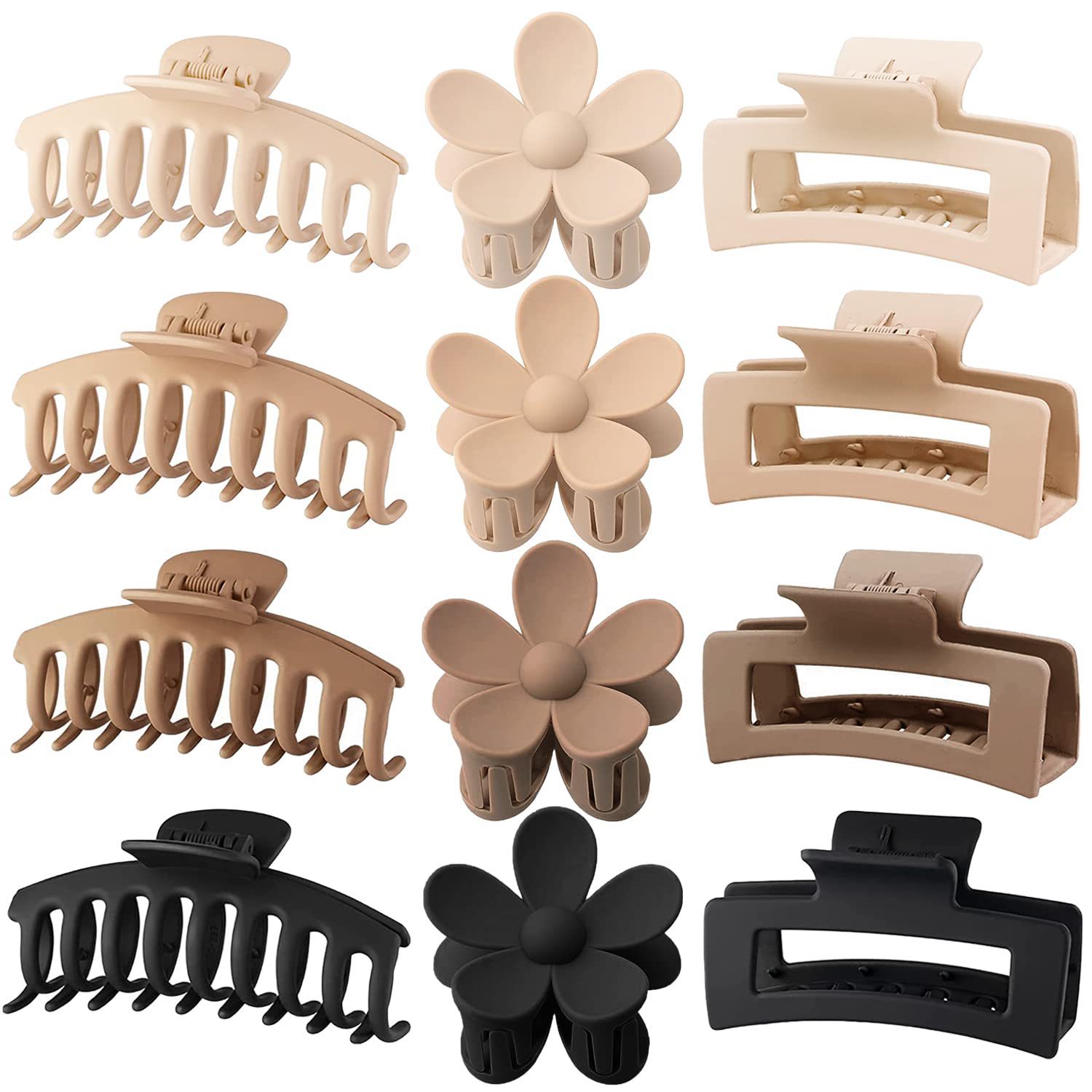 Hair Claw Clip Set - Juego de 12 Pinzas para el