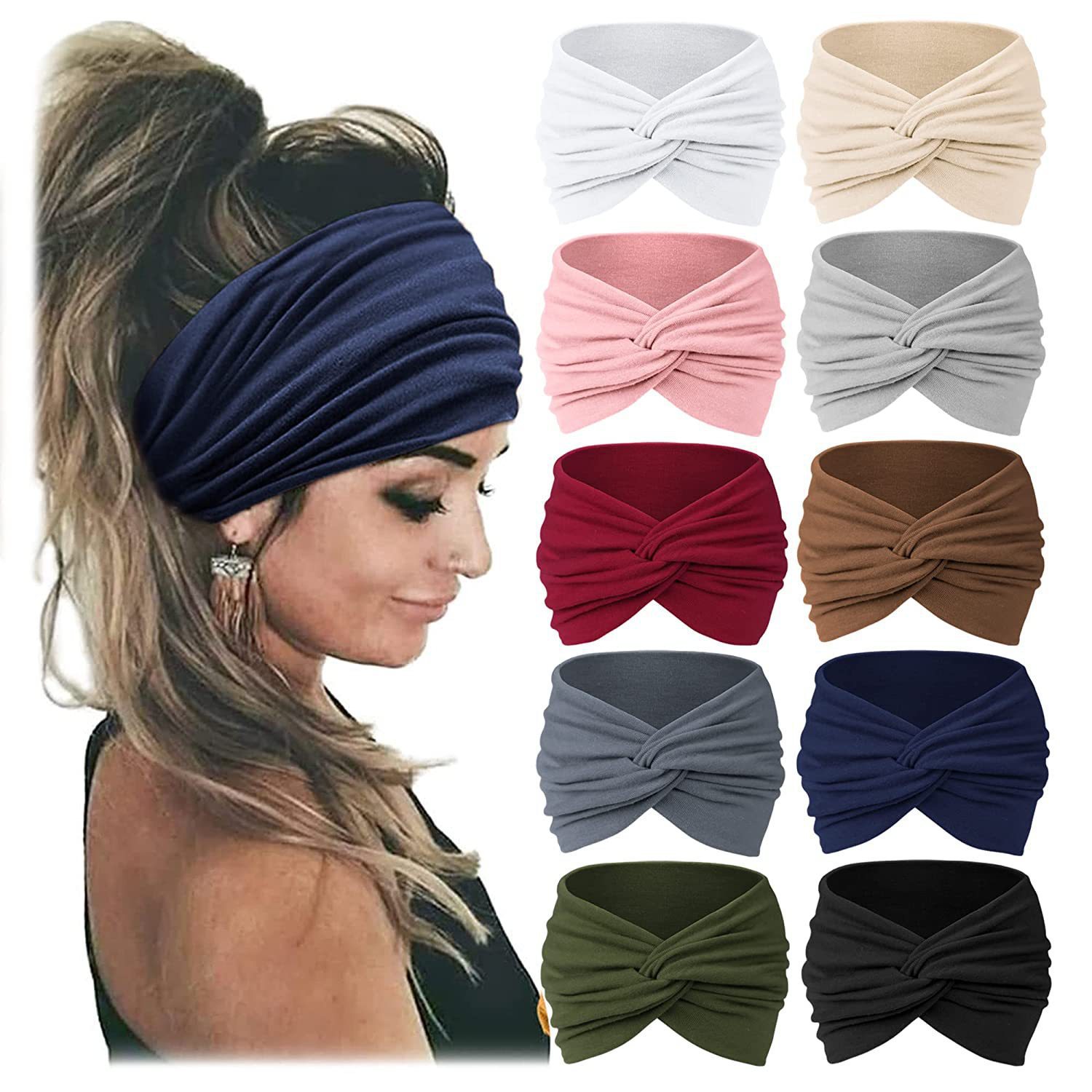 Women'S Exercise Accessories - Diadema elástica ancha para mujer, diadema
