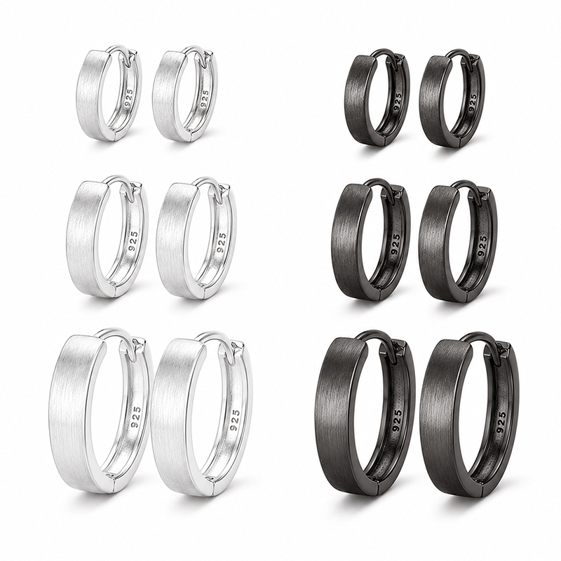 Statement Earrings Oversized - Pendientes de Aro de Plata de