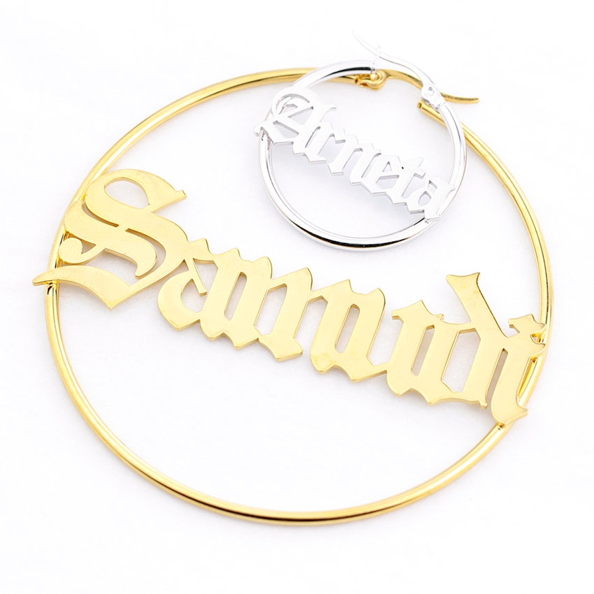 Statement Earrings Oversized - Pendientes de aro de acero inoxidable