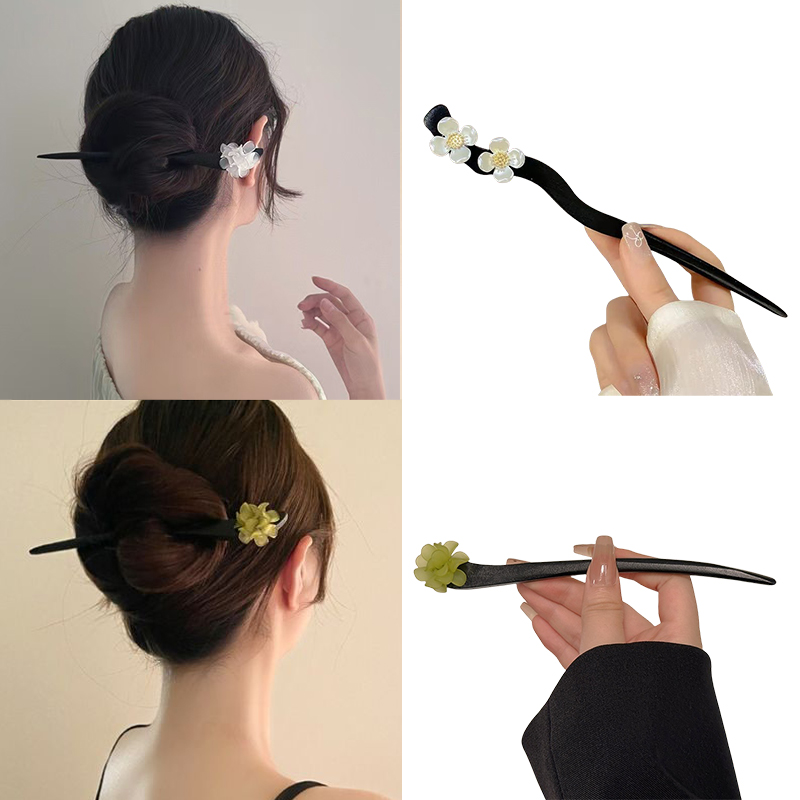 Pearl Hair Pin - Palillos para el cabello de flores