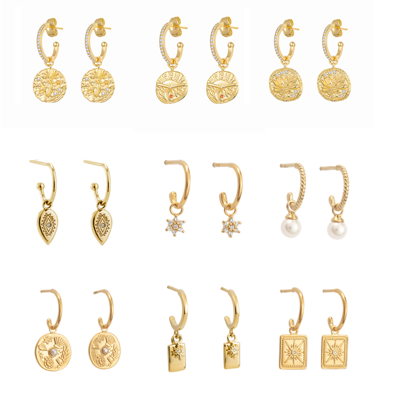 Statement Earrings Oversized - CRMYA-pendientes colgantes rellenos de oro y