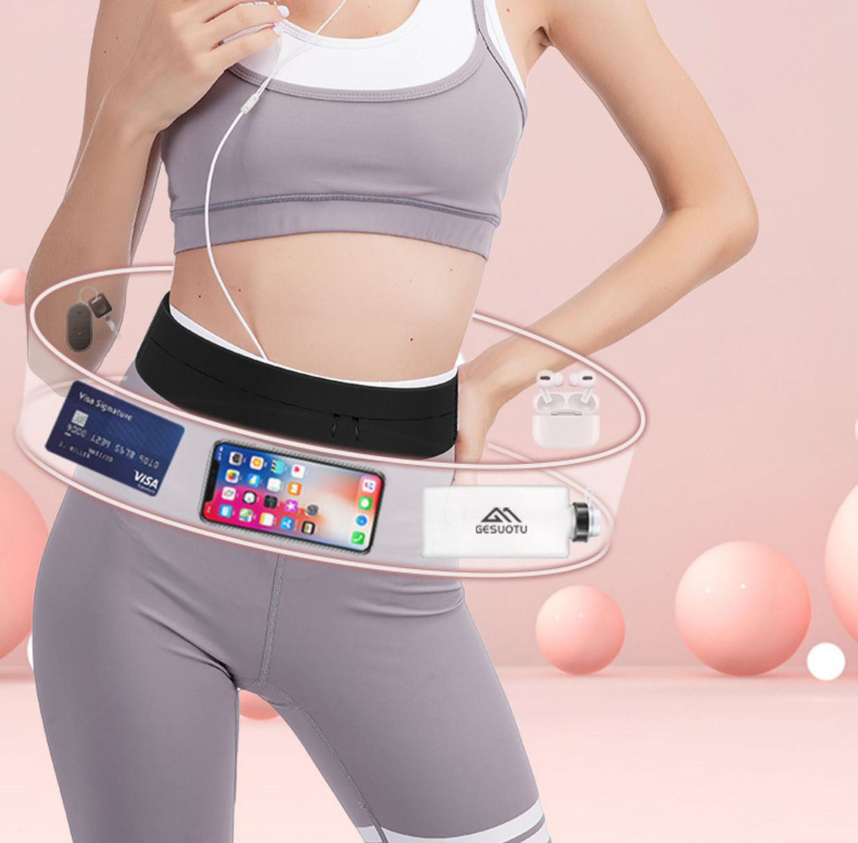 Riñonera con cinturón para cor - Women'S Exercise Accessories reseña y precio