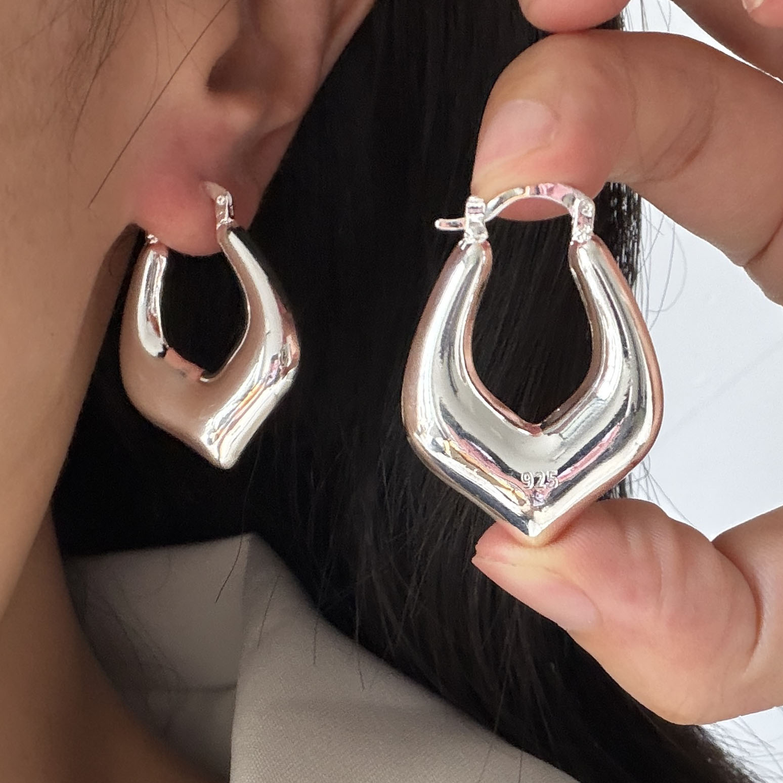 Pendientes Vintage de Plata de - Statement Earrings Oversized reseña y precio