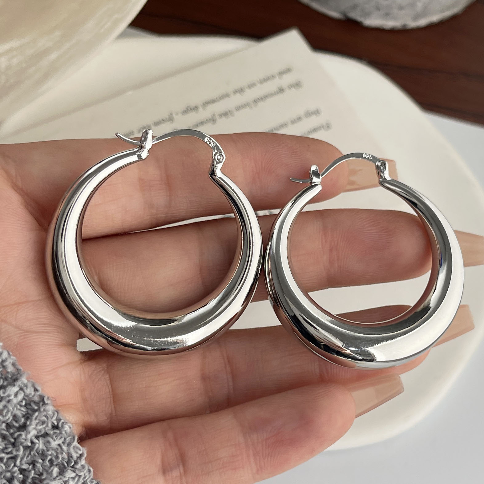 Pendientes Vintage de Plata de - Statement Earrings Oversized reseña y precio