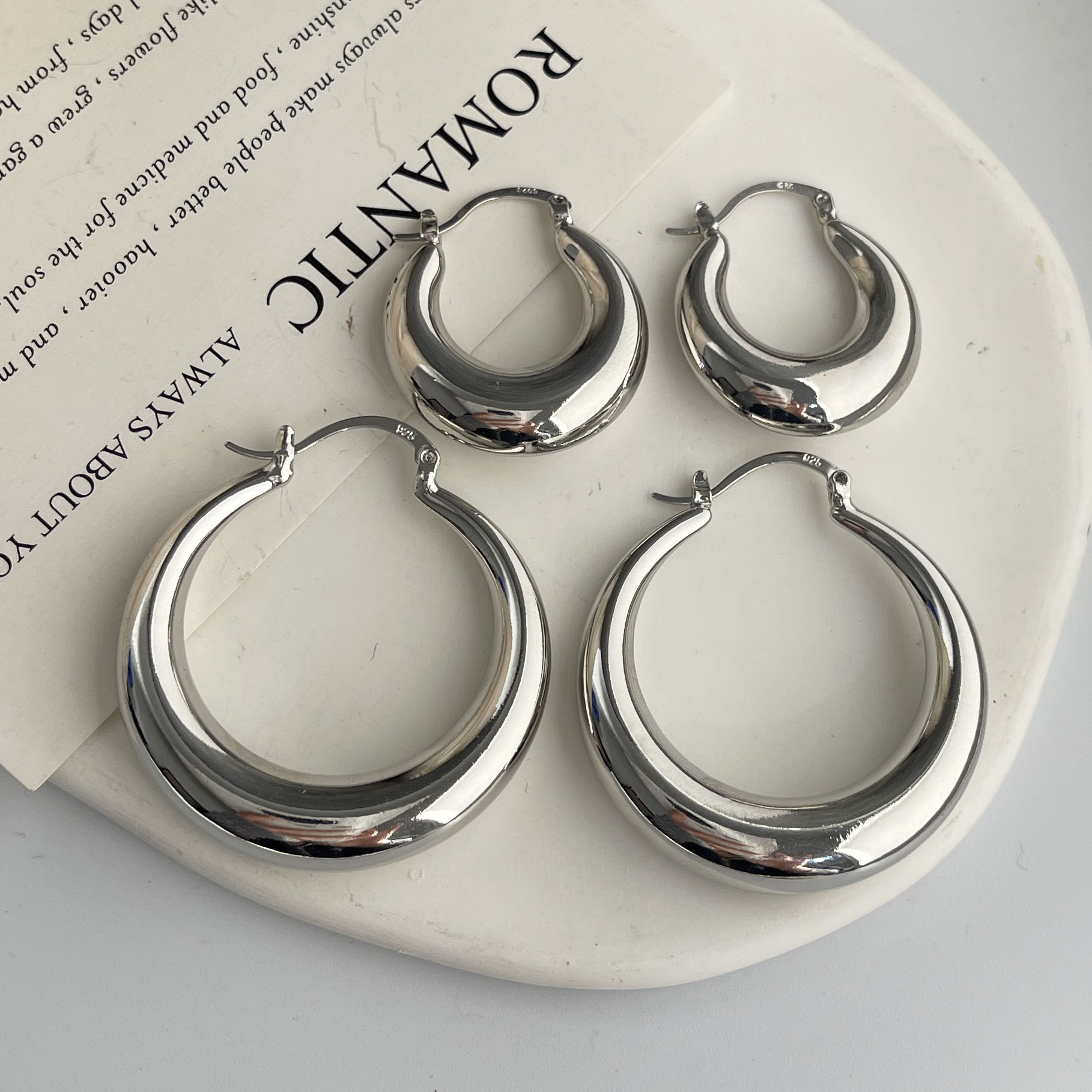 Pendientes Vintage de Plata de - Statement Earrings Oversized reseña y precio