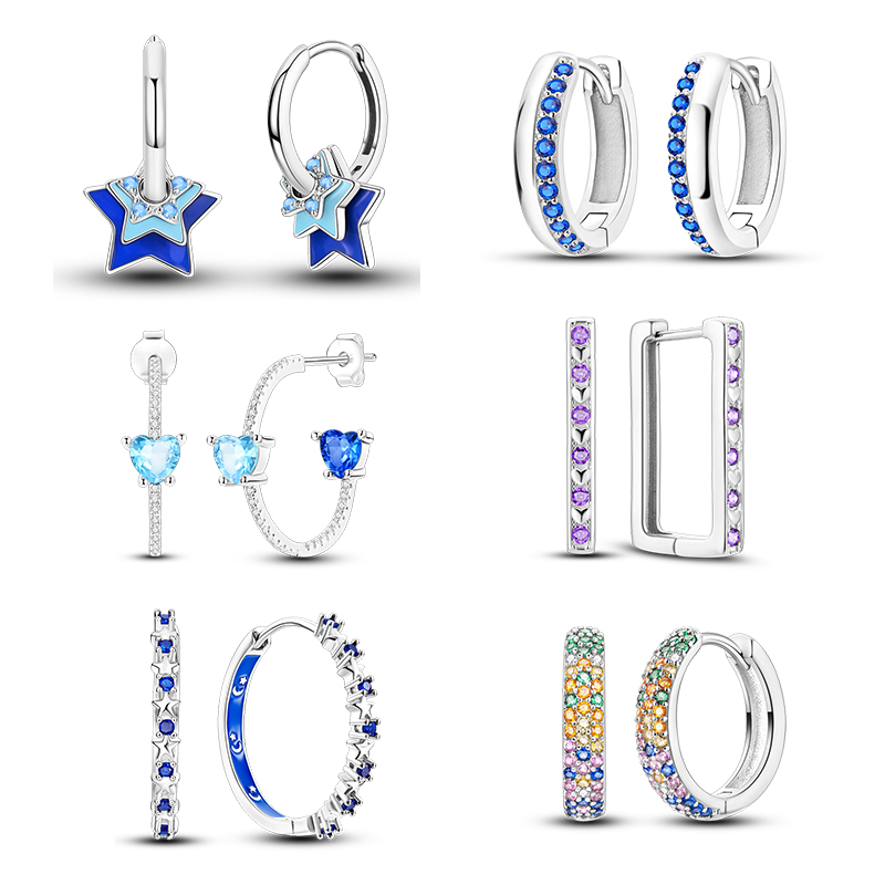 Pendientes de aro serie Blue S - Statement Earrings Oversized reseña y precio