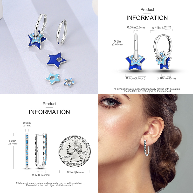 Pendientes de aro serie Blue S - Statement Earrings Oversized reseña y precio