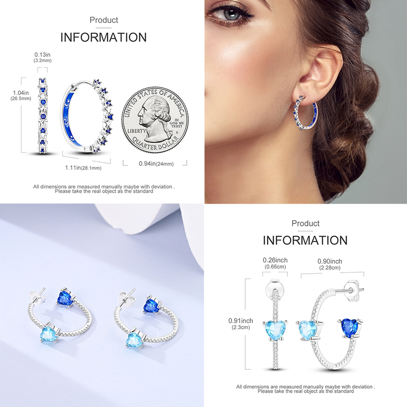 Pendientes de aro serie Blue S - Statement Earrings Oversized reseña y precio