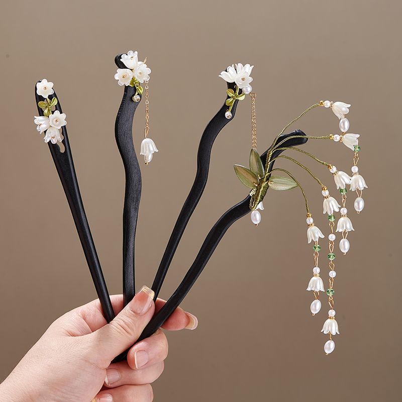 Horquilla de madera con flor v - Pearl Hair Pin reseña y precio