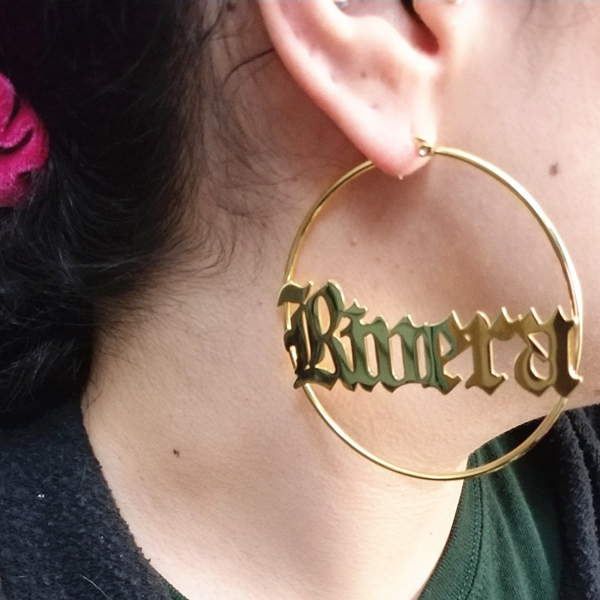 Pendientes de aro de acero ino - Statement Earrings Oversized reseña y precio