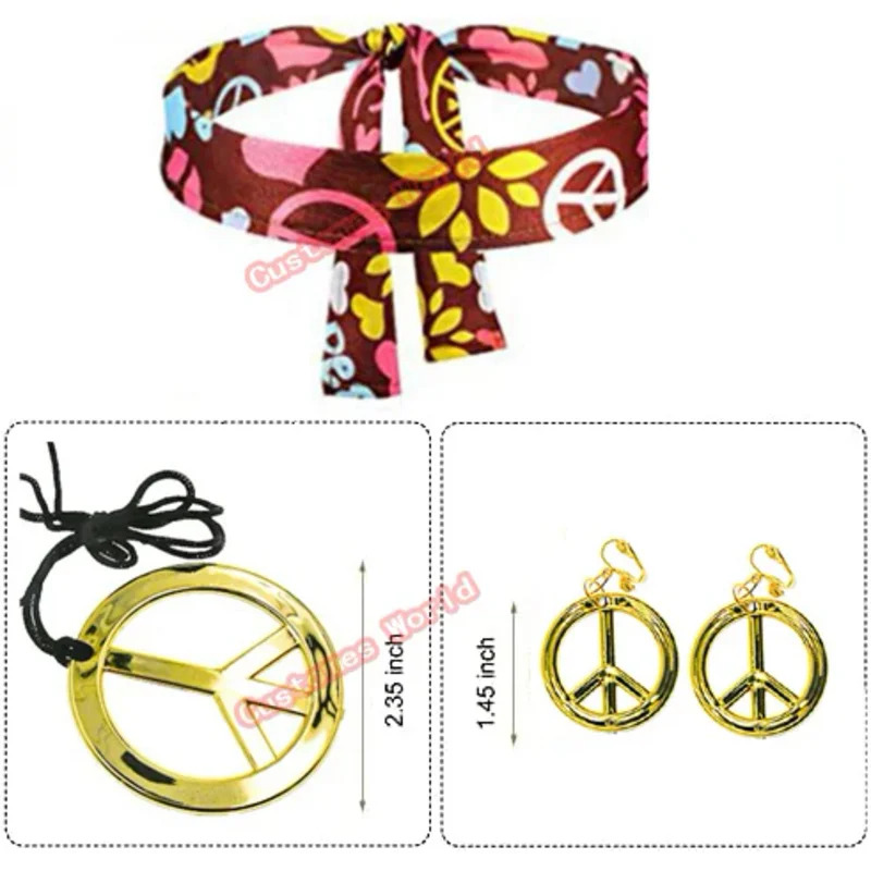 Peace Love-Disfraz de fiesta p - Women'S Accessories In The 70S reseña y precio