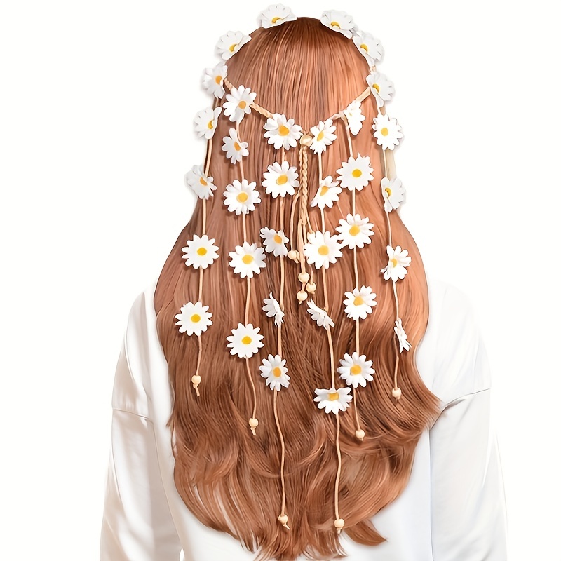Diadema hippie de flores, coro - Women'S Accessories In The 70S reseña y precio